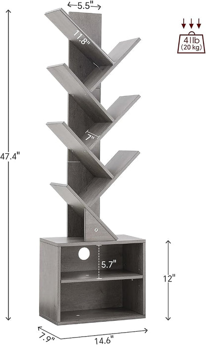 SUNMORY 6 Tier Tree Bookshelf, Tall Bookcase - Image 2