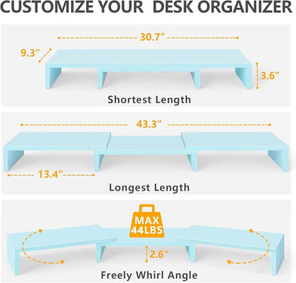 TAVR Dual Monitor Stand Riser Office Desktop Organizer Stand - Image 3
