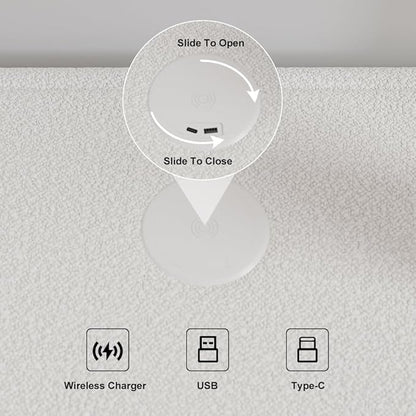 homary Smart Boucle Nightstand - Image 3