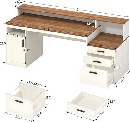 YOMILUVE 65 Inch Computer Desk - Image 2
