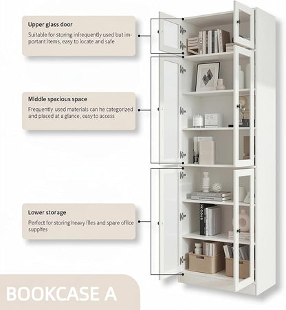 TUSY 85.5" Modern Tall Bookcase - Image 6