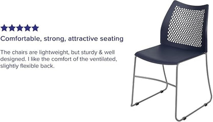 Flash Furniture HERCULES Series 661 lb. Capacity Navy Stack Chair - Image 4