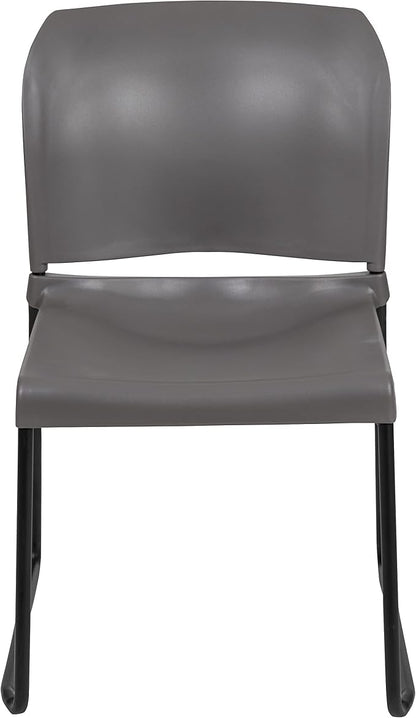 Flash Furniture HERCULES Series 880 lb. Capacity Gray Full Back Contoured Stack - Image 9