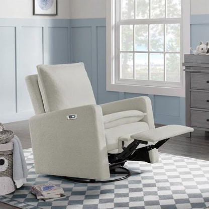Oxford Baby Uptown Power Recliner/Glider, Boucle White - Image 5
