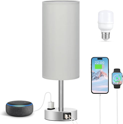 Fenmzee Light Grey Table Lamp for Nightstand - Image 6