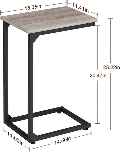 AMHANCIBLE C Shaped Side Table, End Tables Living Room Set of 2, Slide Under - Image 3