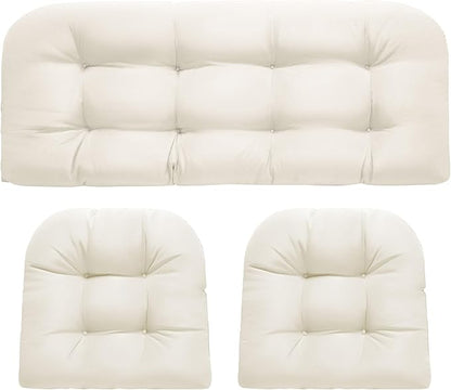 DANGHOOGY Wicker Chair Cushions, Waterproof Outdoor Loveseat Cushions by DANGHOOGYFurnitureCushions
