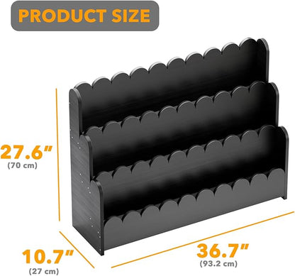 SpaceAid 3-Tier Scalloped Bookshelf, Montessori Bookcase - Image 2
