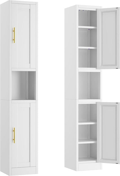 Ckzbx Tall Narrow Storage Cabinet 66.93" H Tall Bathroom Cabinets Metal Pantry by Ckzbx