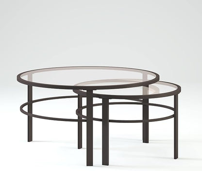 Henn&Hart Round Nested Coffee Table in Blackened Bronze, Coffee Table coffee - Image 11