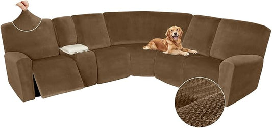 Arfntevss Sectional Recliner Couch Covers Velvet Washable Corner Sectional Sofa by Arfntevss