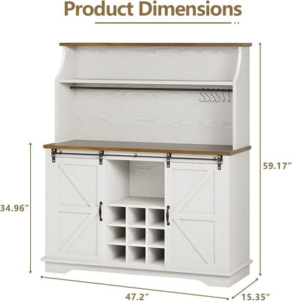 REVOMINCA 47 Inch Farmhouse Coffee Bar Cabinet - Image 2