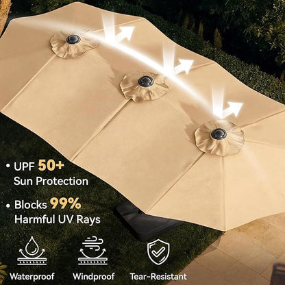 Aoxun 8-Piece Patio Table and Chairs Set & 15ft Patio Umbrella - Image 7