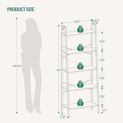 Hzuaneri Ladder Shelf, Bookshelf Bookcase, Freestanding Corner Storage Shelve - Image 2