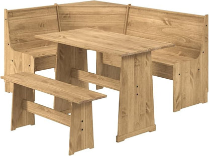 Furniture Dash Solid Wood Corner Dining Set 64.8" W x 19.9" D x 33.4" H- - Image 2