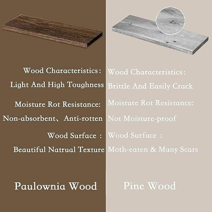 RYOFOBETTO Floating Shelves for Wall Decor, Light Brown Wood Shelves for - Image 4