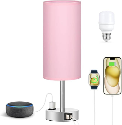 Fenmzee Pink Lamp for Bedroom Nightstand - Image 6