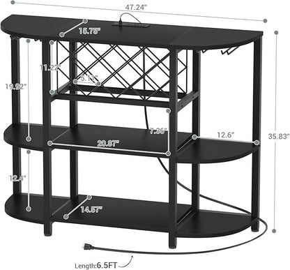 Unikito 4-Tier Metal Coffee Bar Cabinet - Image 3