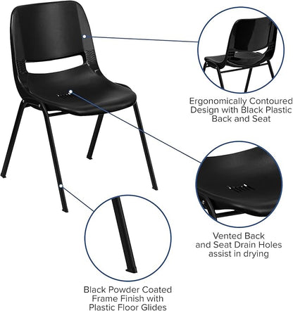 Flash Furniture HERCULES Series 440 lb. Capacity Kid's Black Ergonomic Shell - Image 7