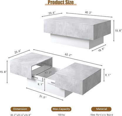 Modern Coffee Table with Storage - Image 2