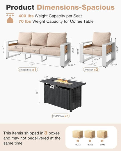 Aoxun Aluminum Patio Furniture Set - Image 8