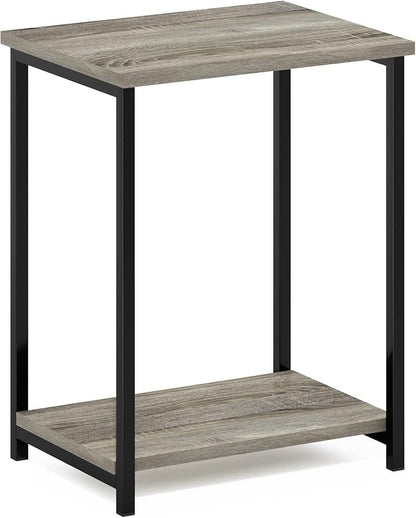Furinno Simplistic Metal Frame End Table, French Oak - Image 5
