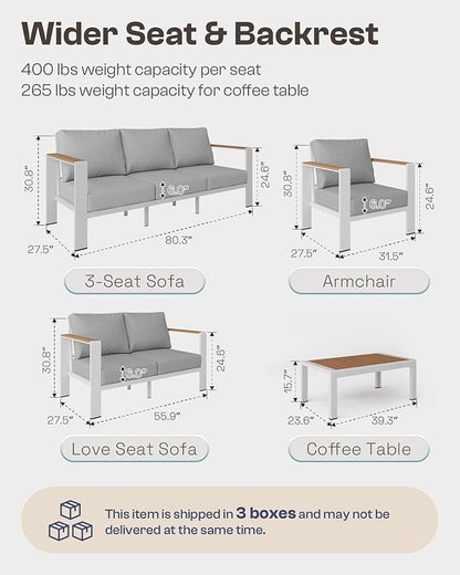 Aluminum Outdoor Patio Furniture Set - Image 8