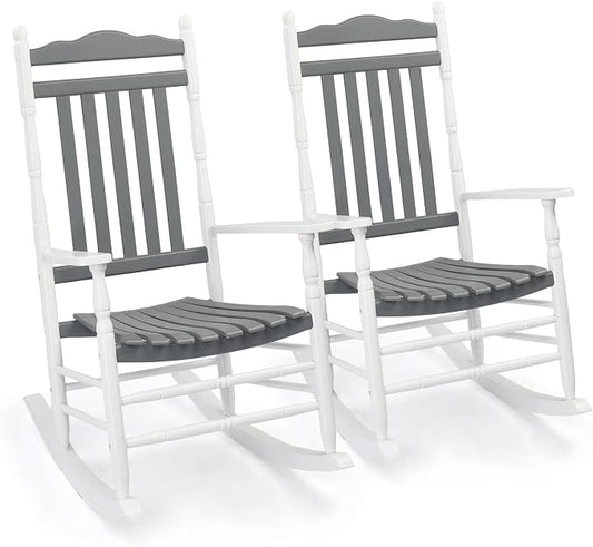 VINGLI Wooden Rocking Chair Outdoor, Patio Rockers by VINGLI