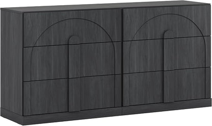 BELLEZE Sideboard Cabinet with 3 Drawers, Large Fluted Sideboard with Storage - Image 9