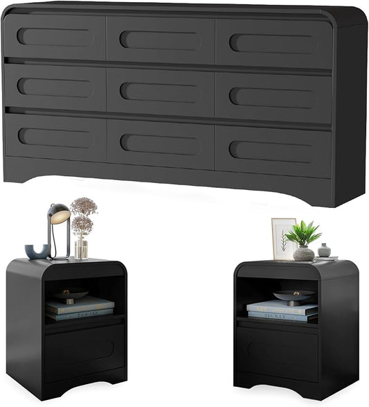 9 Drawer Dresser and Nightstand Sets by SOLACEFURNITURE