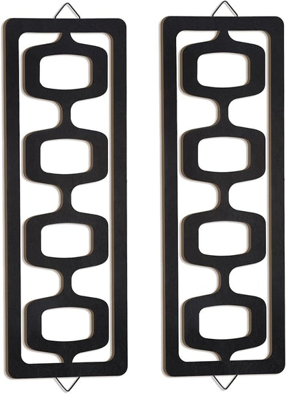 CroBlissful 2 Pcs Mid Century Modern Wall Art Wood Mid Century Elegance Decor by CroBlissful