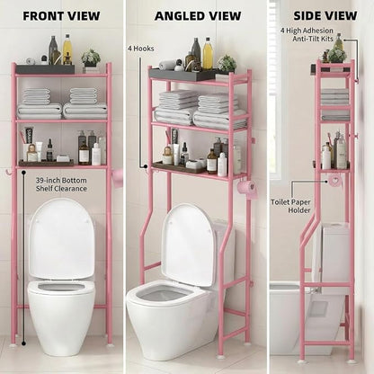 GloTika 3-Tier Over Toilet Storage - 150lb Total Capacity Metal Bathroom - Image 8