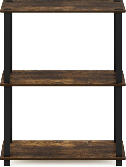Furinno TURN-S-TUBE Storage Shelves, 3-Tier Book Shelf, Corner Shelf, Toolless - Image 5