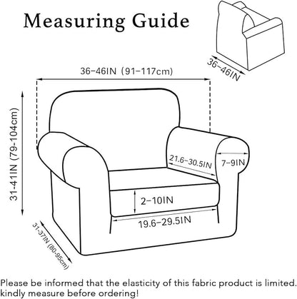 Turquoize 2 Piece Chair Covers for Living Room Armchair Cover Armchair - Image 2