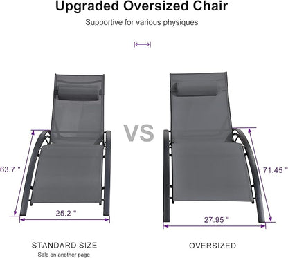 PURPLE LEAF Patio Oversized Chaise Lounge Chair Set - Image 2