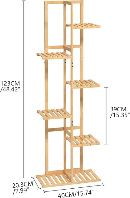 Laiensia Bamboo Plant Stand Rack 6 Tier, Indoor&Outdoor Planter Display Shelves - Image 6