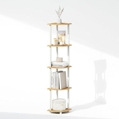 Furinno Turn-N-Tube Storage Shelves, 5-Tier Book Shelf, Corner Shelf, Toolless - Image 7