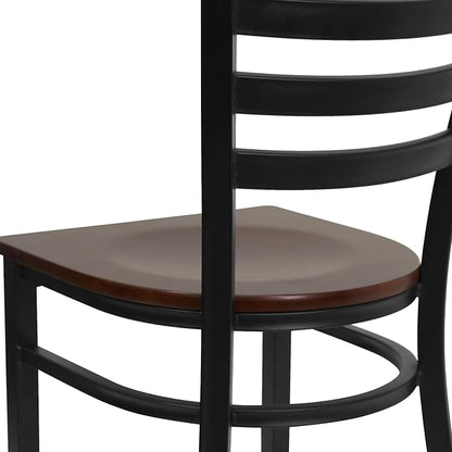 Flash Furniture 2 Pack HERCULES Series Black Ladder Back Metal Restaurant Chair - Image 9