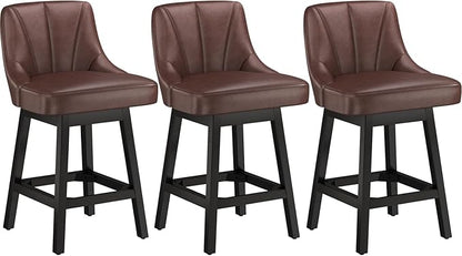 YaFiti Swivel Bar Stools Set of 3, 26 Inch Counter Height Bar Stools by YaFiti