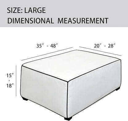Super Stretch Ottoman Cover- Soft Form Fit Ottoman Cover Rectangular Ottoman - Image 3