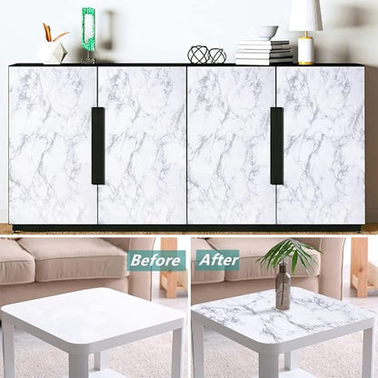 Arthome Marble Contact Paper, Peel and Stick Wallpaper 11.8x100 inch Self - Image 5