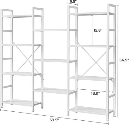 SUPERJARE Triple Bookshelf, Bookcase - Image 3