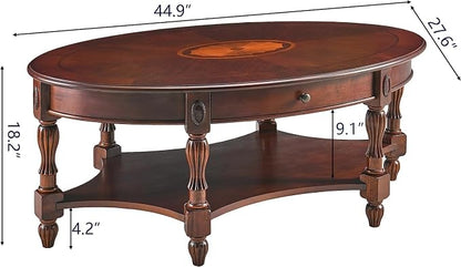 PADMA HOUSE Solid Wood Oval Coffee Table - Image 2