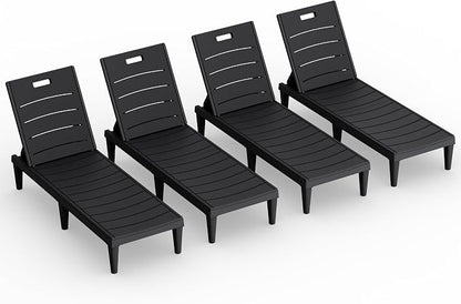 Greesum Outdoor Chaise Lounge Chair Set of 4, Waterproof 5-Position Adjustable by BuynowfromGreesum