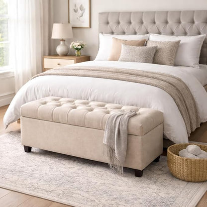 Homepop Home Decor | Tufted Ainsley Button Storage Ottoman Bench - Image 4