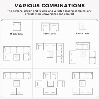 Grand patio 5-Piece Wicker Patio Furniture Set, Retro Outdoor Sectional Sofa - Image 8