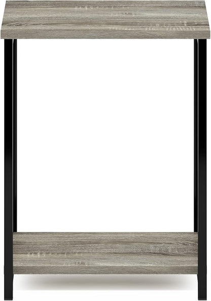 Furinno Simplistic Metal Frame End Table, French Oak - Image 6