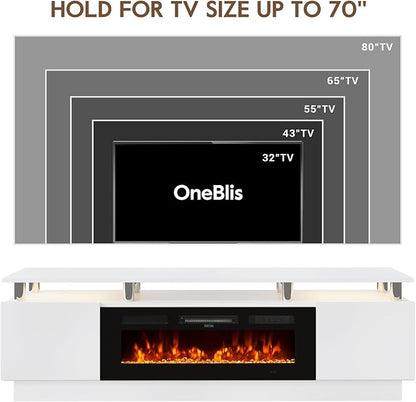 70" TV Stand & Entertainment Center, Media Console - Image 5