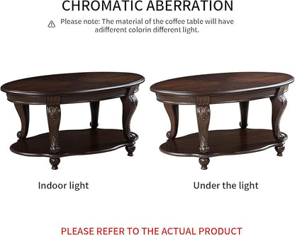 LKTART 42" Vintage Oval Coffee Table - Image 9