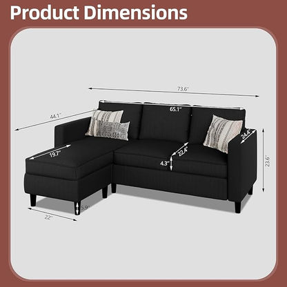 Nuturelly Modern Convertible Sectional Sofa Couch - Image 2